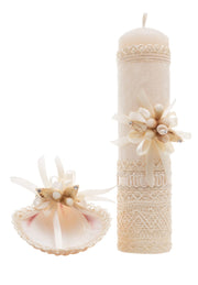 A16-Set de bautizo para niño Beige