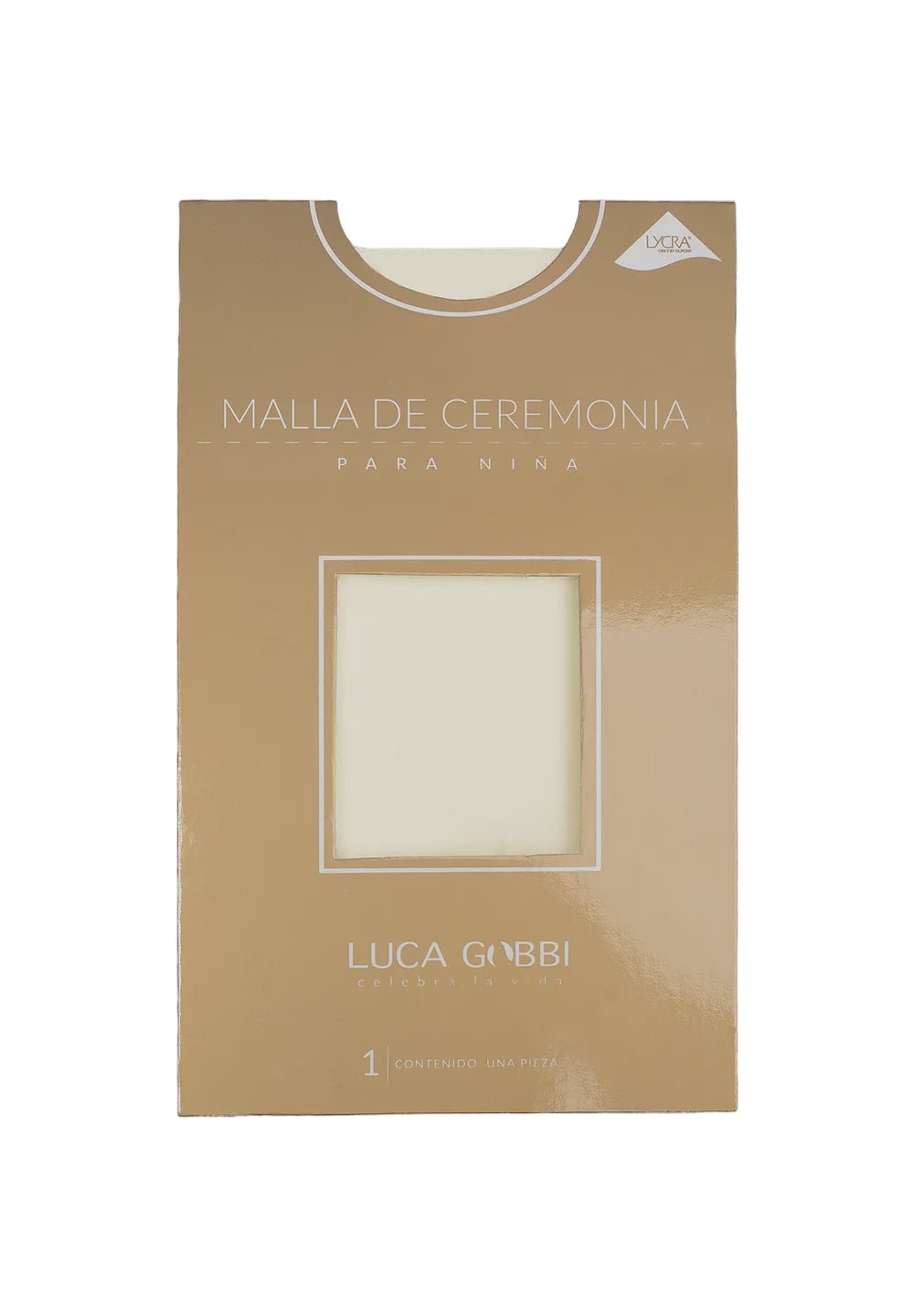 Mallas de CeremoniaMallas lisas beige para niña ceremoniaLuca Gobbi