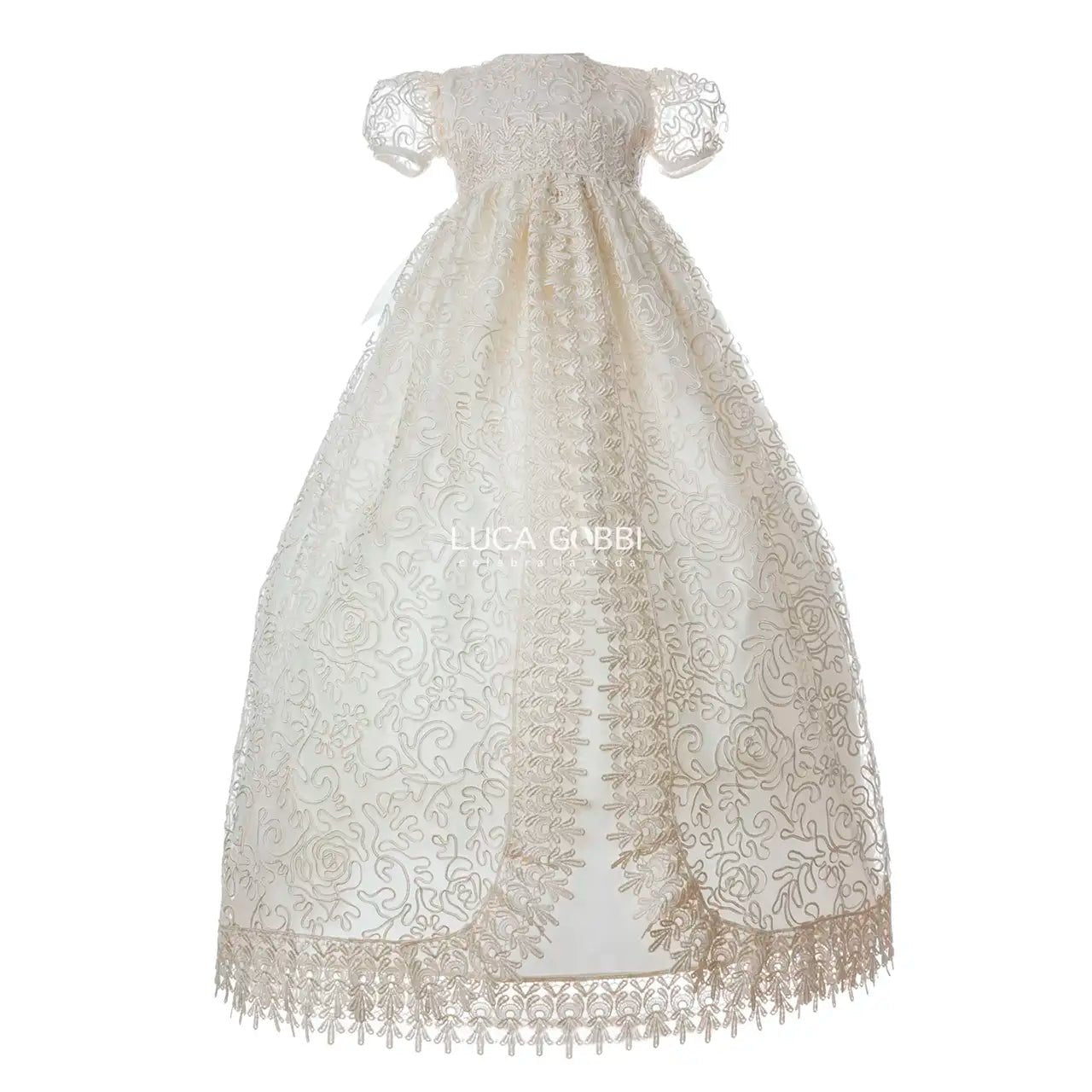 Ropones de BautizoRopón de bautizo M30 para niña Champagne + Vestido de FiestaLuca Gobbi