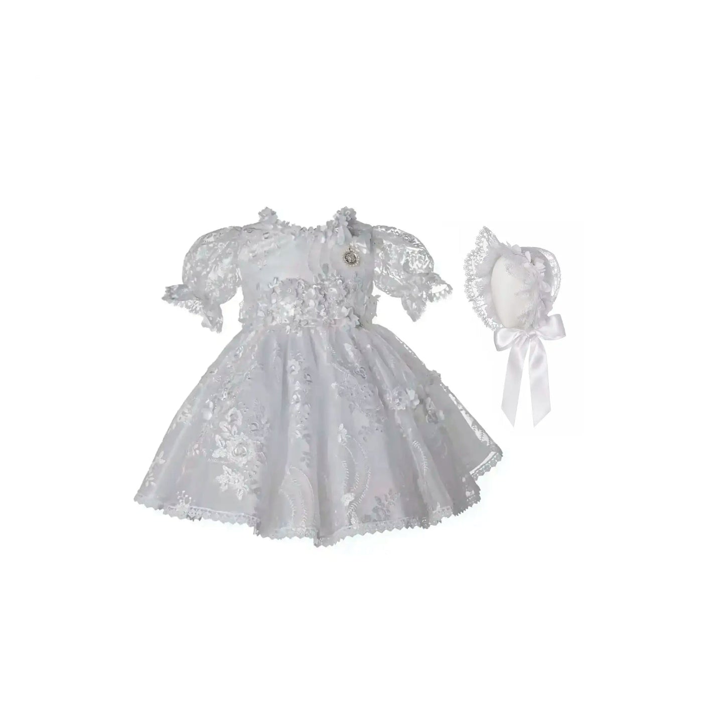 Vestidos para BautizoVestido Signature Bella M50 – Blanco · Incluye GorroLuca Gobbi
