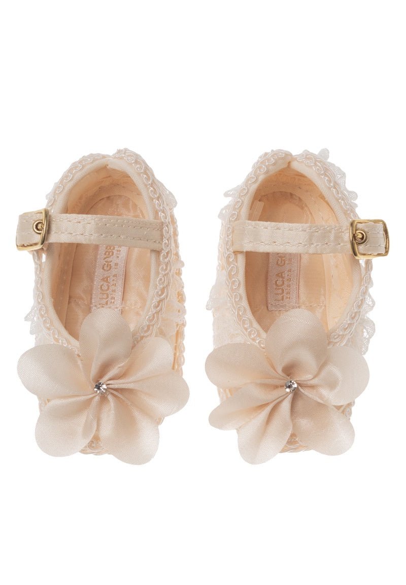 Calzado Tela (9 a 12 cm)Zapato de bautizo A75 para niña (Beige)Luca Gobbi