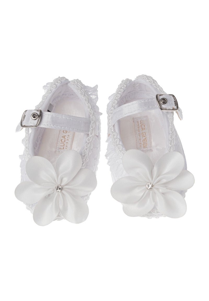 Calzado Tela (9 a 12 cm)Zapato de bautizo A75 para niña (Blanco)Luca Gobbi