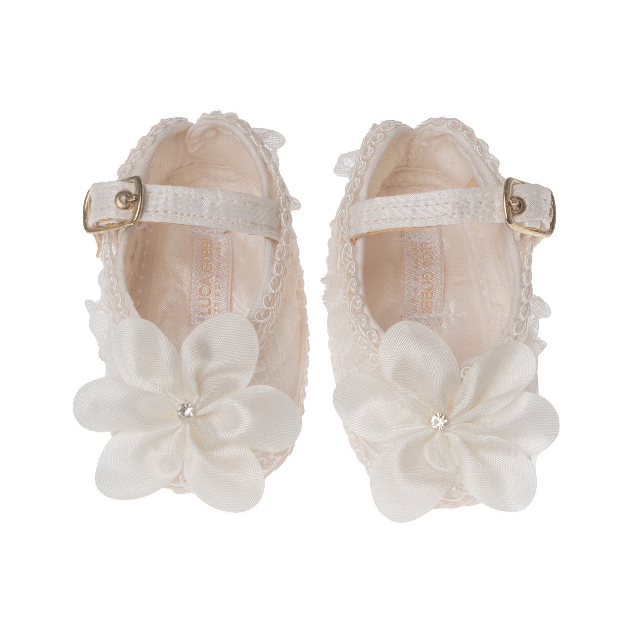 Calzado Tela (9 a 12 cm)Zapato de bautizo A75 para niña (Perla)Luca Gobbi