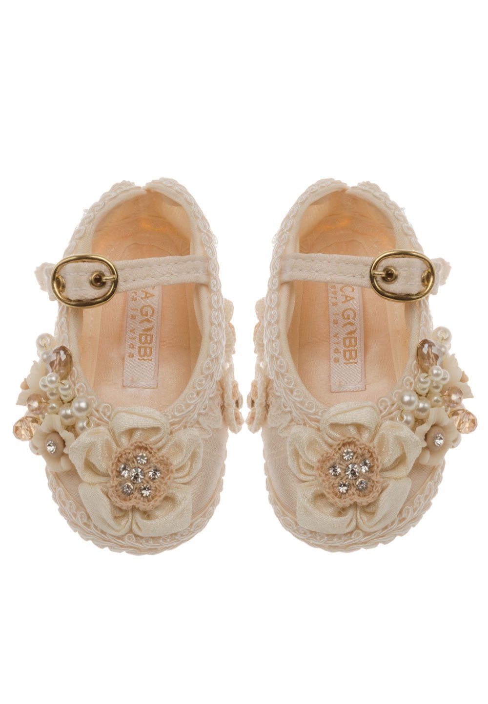 Calzado Tela (9 a 12 cm)Zapato de bautizo G11 para niña (Beige)Luca Gobbi