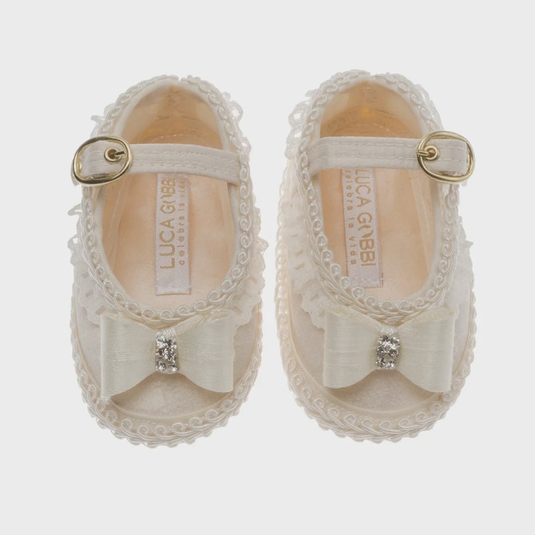 Calzado Tela (9 a 12 cm)Zapato de bautizo G13 para niña (Beige)Luca Gobbi