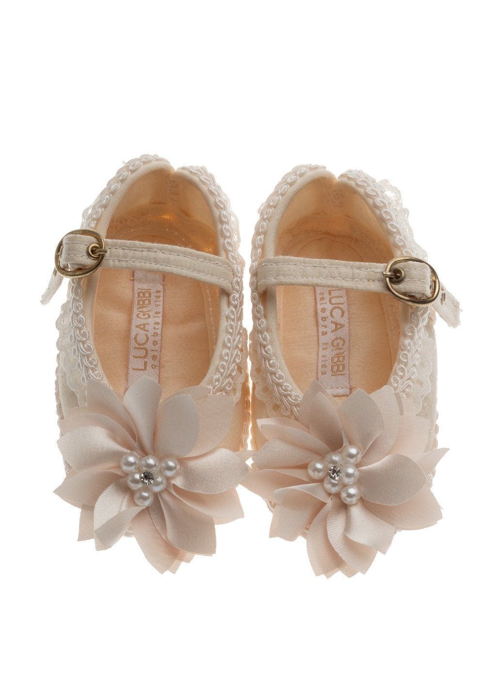Calzado Tela (9 a 12 cm)Zapato de bautizo P18 para niña (Beige)Luca Gobbi