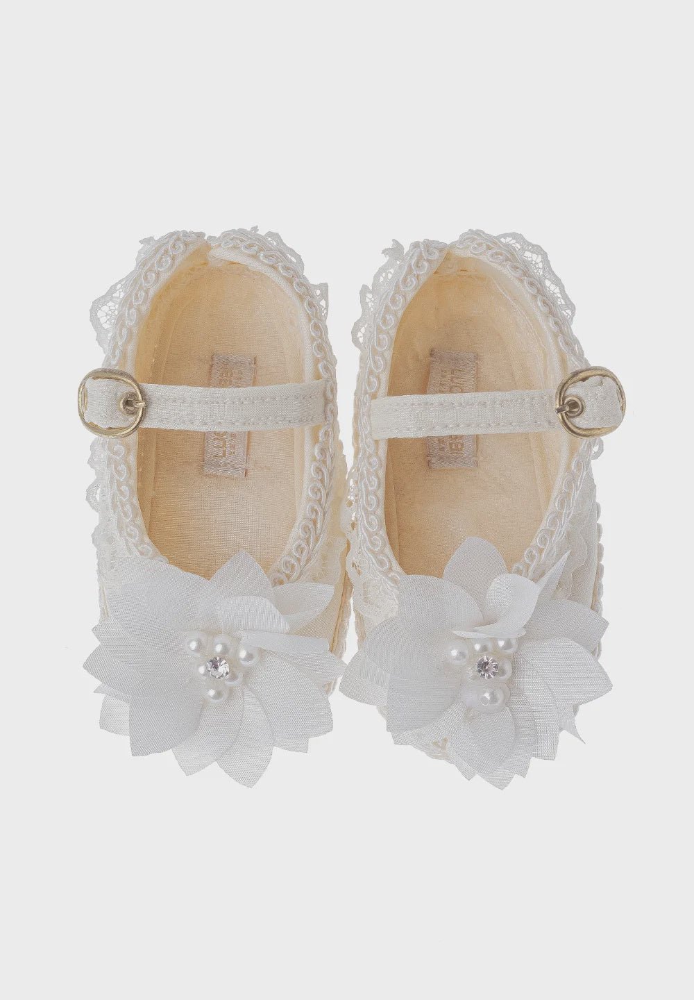 Calzado Tela (9 a 12 cm)Zapato de bautizo P18 para niña (Perla)Luca Gobbi