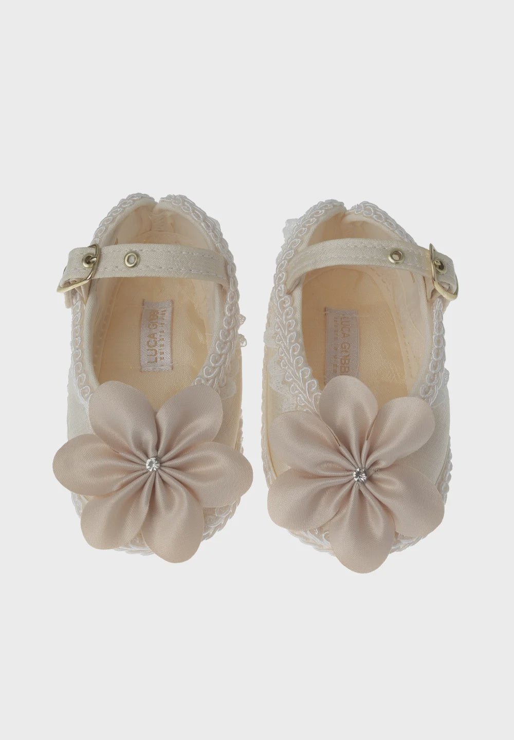 Calzado Tela (9 a 12 cm)Zapato de Bautizo para A20 para niña (Beige)Luca Gobbi